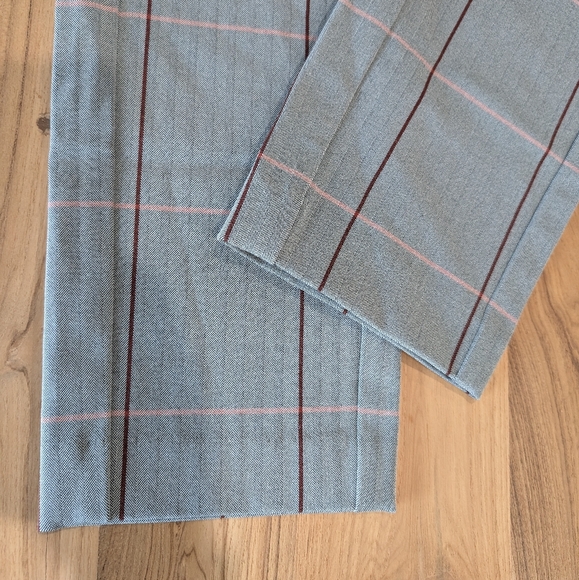 Rag & Bone Simone Pant Grey Burgundy Pink Plaid Skinny Leg Crop Stretch 8 - Picture 11 of 12